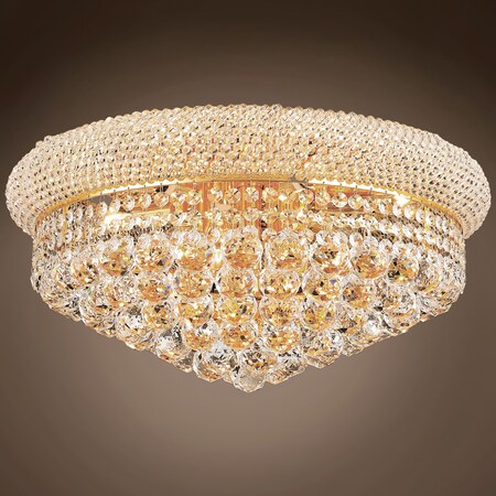 Joshua Marshal Bagel Design 10 Light 20 Gold Flush Mount w/Clear Swarovski Crystals" 700999-008